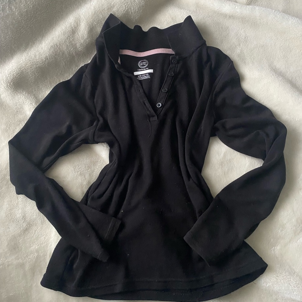 Black Long Sleeve Collared Shirt